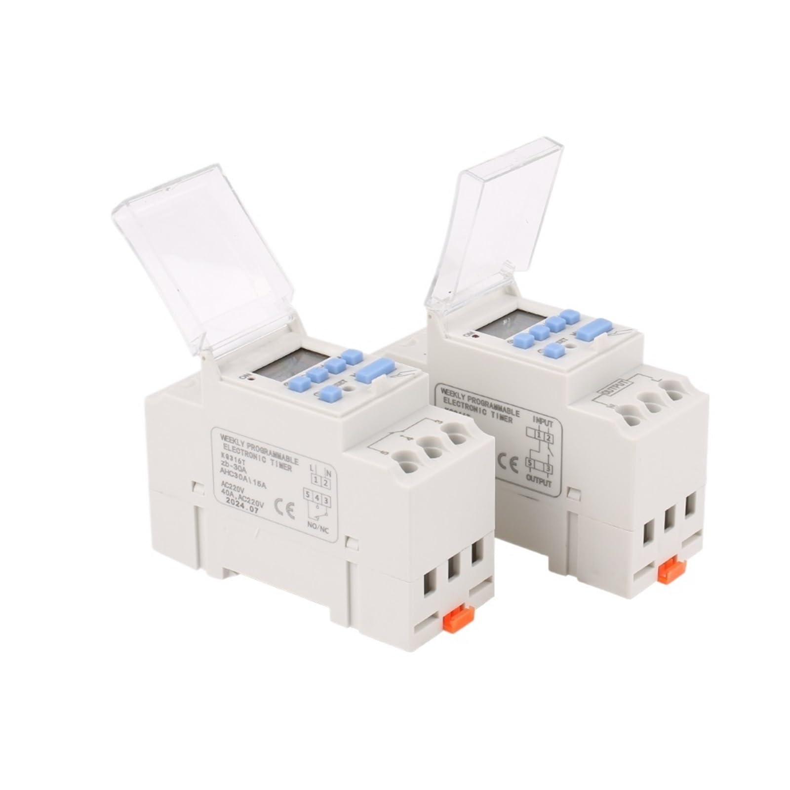 Temporizador Digital AHC30A, 1NO1NC, programable semanalmente, con microordenador, for Carril DIN, 30A, 220V, 230V, 12V, 24V y 110V.(AHC30B,220 V)