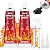 XINGHUO Hochtemperatur Silikon, Hitzebeständiger Kleber, Hitzebeständiger Kleber für Ofen, Ofenschnurkleber, Wasserdicht, Ölbeständig, Geeignet für Kamine und Mikrowellenherde, Silikon Schwarz, 100ML