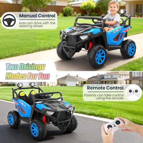 Hikole 2 Seater 24V Ride on Car Toys, UTV for Kids, Power Wheels with Remote Control, Multi-Function Electric Vehicle, G - Additional View