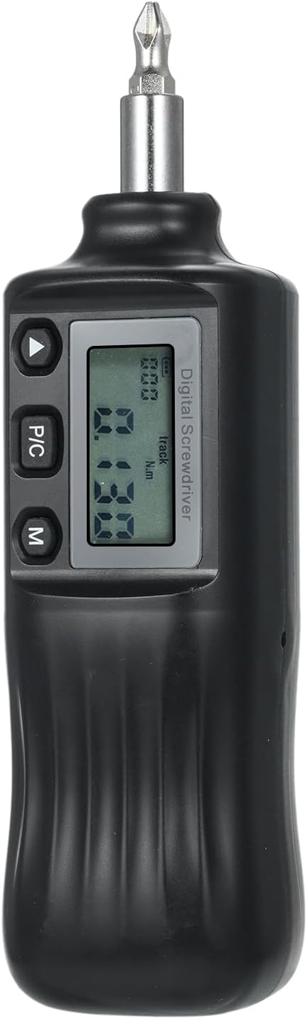 Acouto Digital Screwdriver /4" Drive Electrician Wrench with LCD Display, .8–4 N·m, Real-TimePreset/Mode, Data Storage, Backlight & Magnetic Bit Holder for Bike Repair, Electrical (ENSP-2)