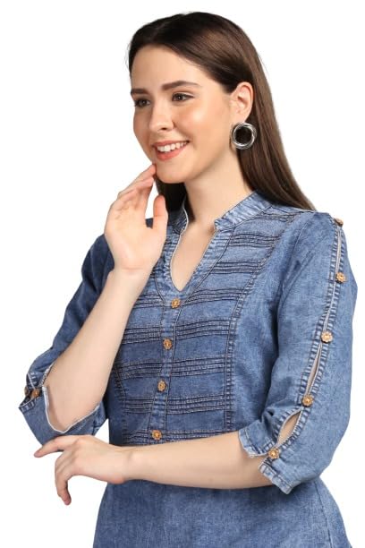Denim Straight Kurti for Women-image-19