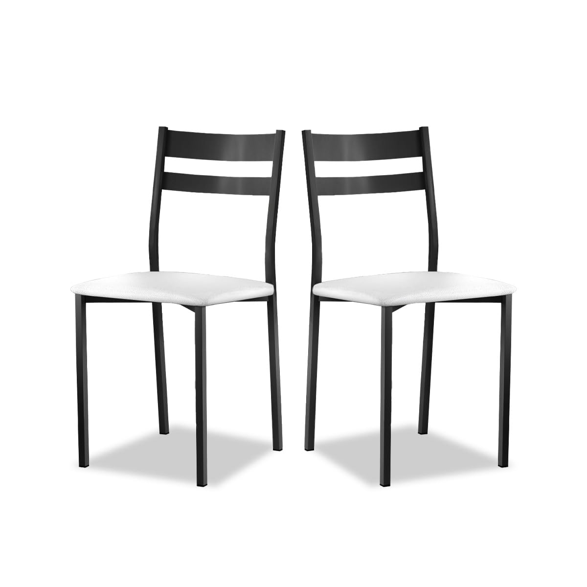 Astimesa - Silla de Comedor o Cocina de Metal Blanca - Asiento Polipiel en Color Azul - 2 Unidades - 38 cm (Ancho) x 45 cm (Alto Asiento) x 85 cm (Alto Total) x 40 cm (Fondo) — view 19
