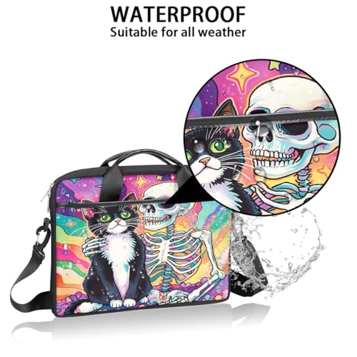 Bolsa para portátil 15 pulgadas diseño esqueleto gato miniatura 3