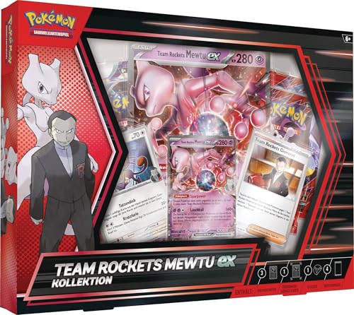 Pokémon-Sammelkartenspiel: Kollektion Team Rockets Mewtu-ex (1 holografische Promokarte, 1 überdimensionale holografisch...