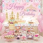 Princess Birthday Party Supplies Backdrop Pink Royal Castle Birthday Photography Background, for Girls Princess Birthday Baby Shower Party Decorations 70 x 47 Inches - Image 4