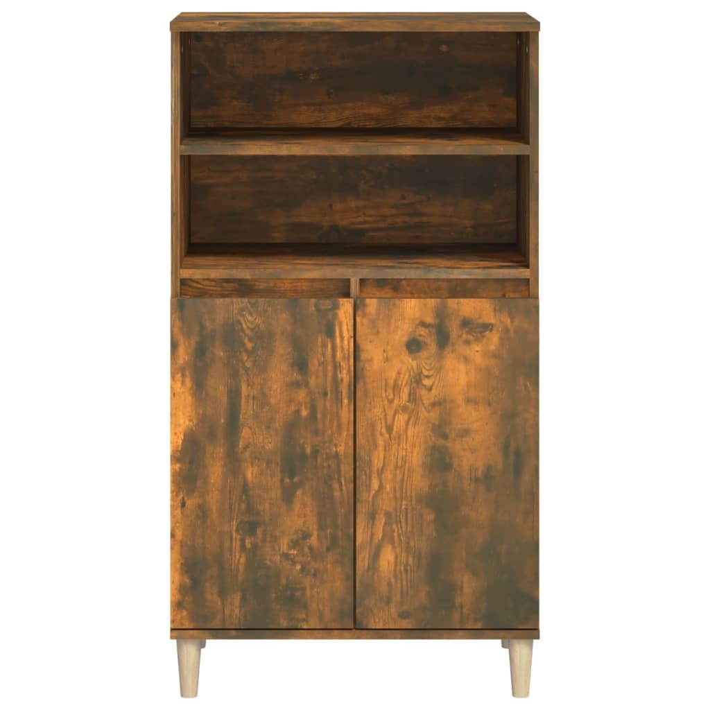 Komoda z drewna dębowego wędzonego 60 x 36 x 110 cm z miejscem do przechowywania, kredens do salonu, komoda, komoda z szufladami