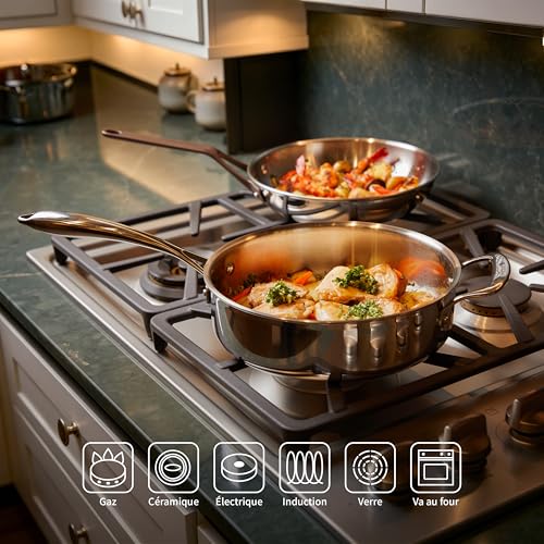 Sauteuse inox 28 cm saine pour cuisiner de grands plats en famille