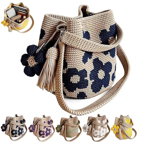 Sac fourre-tout à fleurs au crochet fait main, cabas de plage bohème chic
