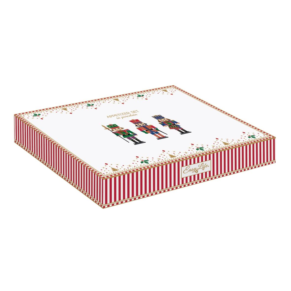 COFFRET APERITIF FORME SAPIN AV/3 COUP.EN PORC.SUR PLAT.BAMBOU