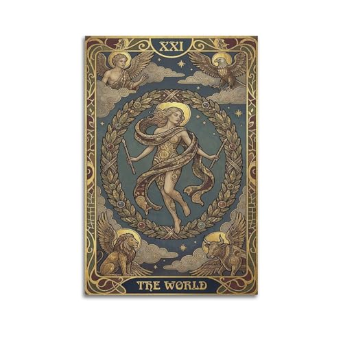 Toile tarot XXI The World OKAHYS pour raviver un mur vide et sans âme