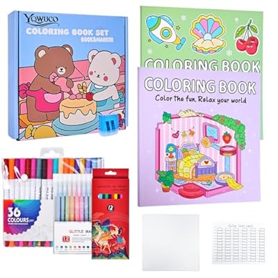 YQWUCO Coloring Book Set for Adults and Teens,C...