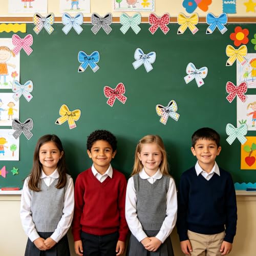 Image of Vuzvuv 45Pcs Back to School Bow Cutouts Pencil Bow Classroom Decor