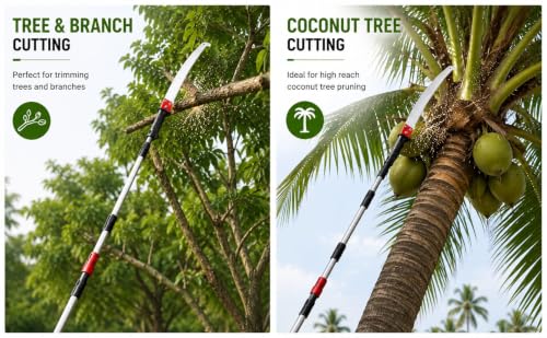 Image of Pruning Saw with Curved Blade16 inch Heavy Duty Sickle Cutter Head for Tree Branch, Wood, Grass & Weed Cutting - Manual Garden Tool Attachment (A3 /)