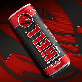 HELL Energy Drink Apple Flavour | 24 x 250ml Cans Multipack | 32mg/100ml Caffeine | Contains Vitamins B2 B3 B5 B6 B12 | Preservative Free | Vegan | Reduce Fatigue & Boost Energy