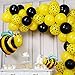 PartyWoo Yellow Balloons, 65 pcs Yellow Polka Dot Balloons, Black Balloons, Yellow and Black Balloons for Bee Theme Party, Bee Baby Shower, Bee Birthday Party, Mom to Bee Shower