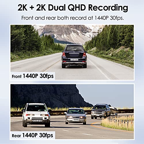 Dual Dash Cam Front and Rear VIOFO 2K + 2K 5GHz Wi-Fi GPS Camera for Cars, 2.4” LCD, Buffered Parking Modes, Voice Notification, WDR Super Night Vision, Motion Detection, Emergency Lock(A229 Duo)