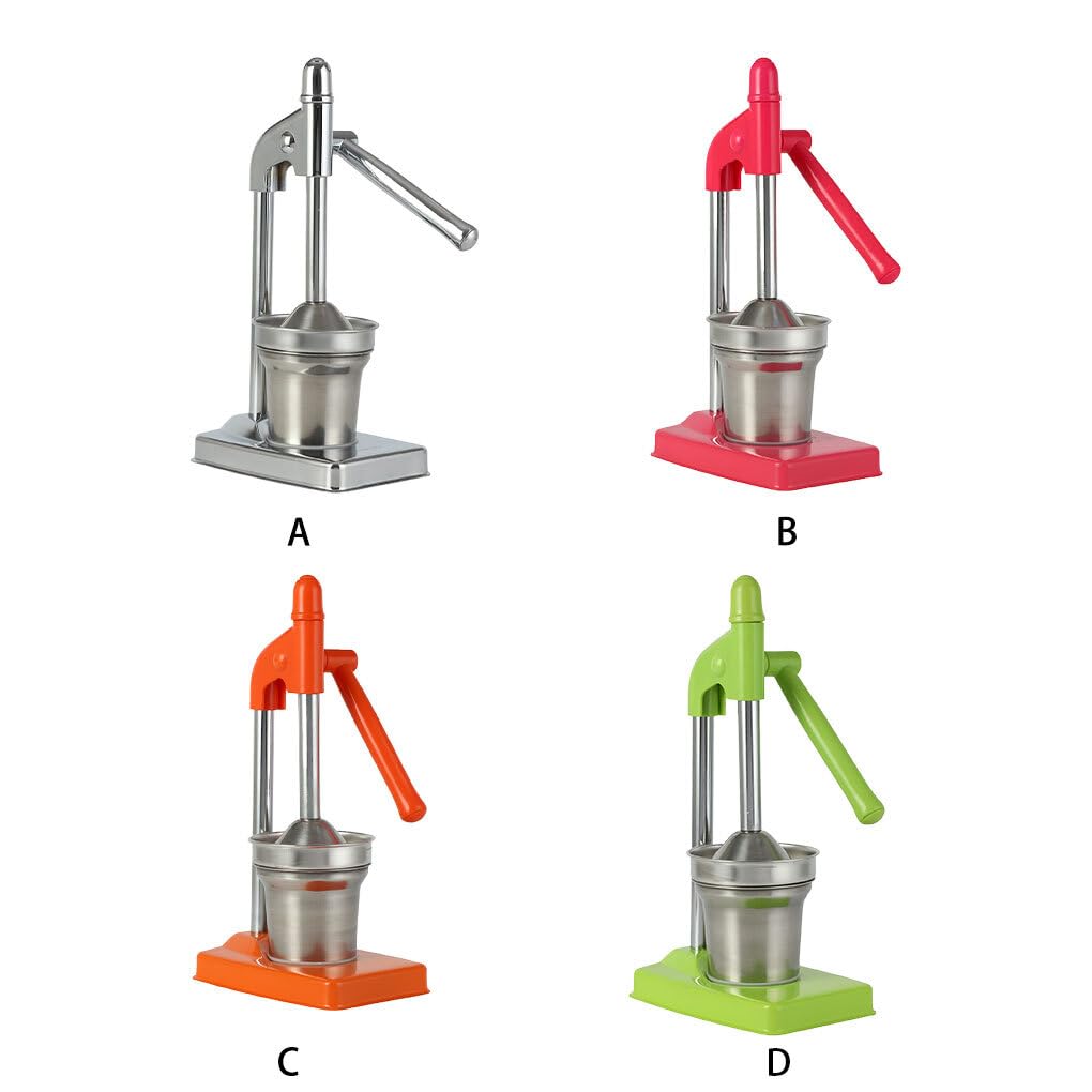 Exprimidor de frutas Prensa manual de eficiencia No se necesita agua Exprimidor manual acero inoxidable Extracción rápida jugo, rojo