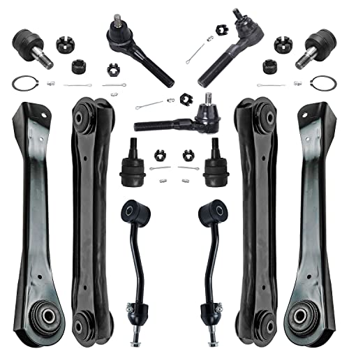 Image of Detroit Axle - 13pc Front End Control Arms Kit for 97-06 Jeep TJ Wrangler, Control Arms Tie Rod Ends Ball Joints Sway Bar Links 1997 1998 1999 2000 2001 2002 2003 2004 2005 2006 Replacement