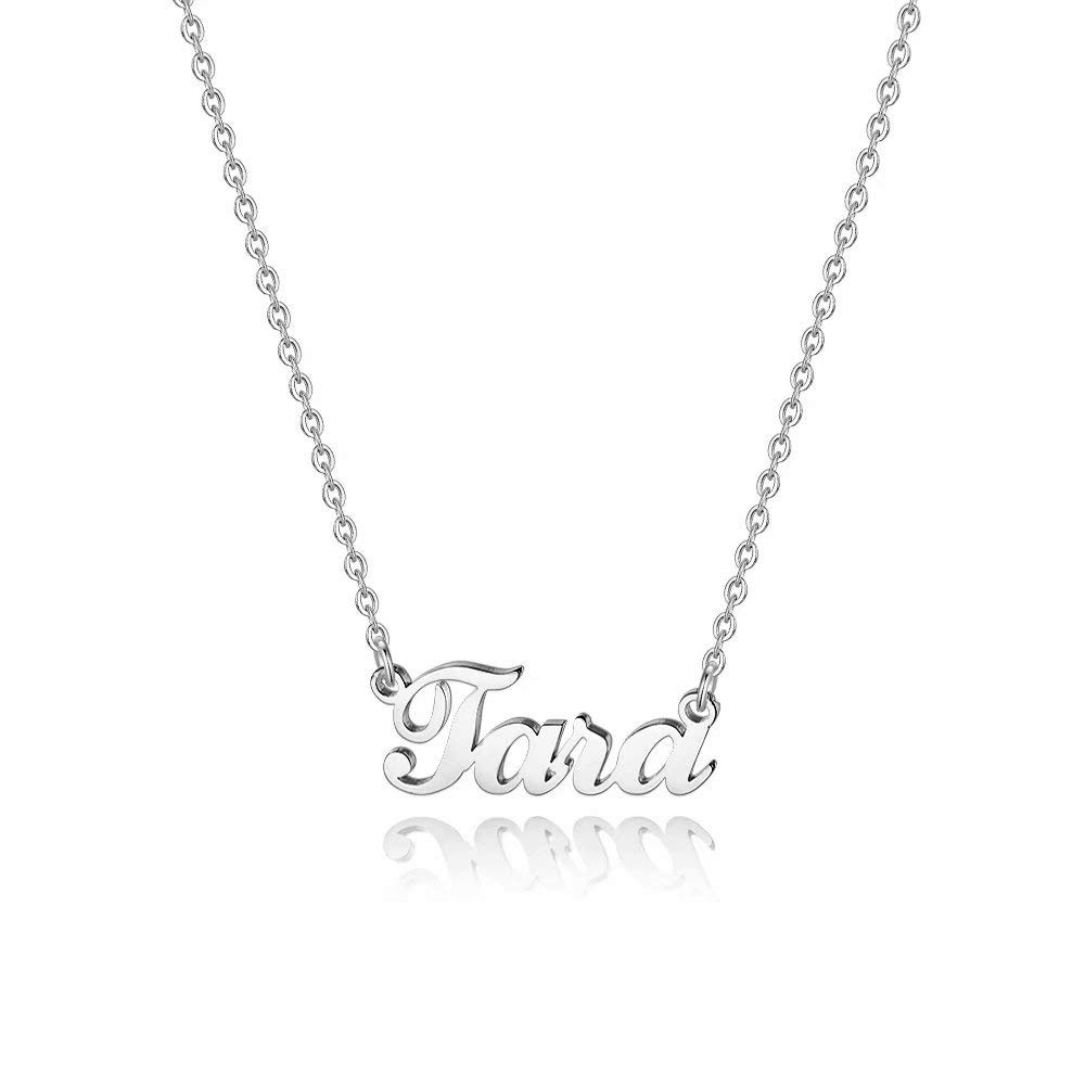 Hidepoo Name Necklace Personalized – Stainless Steel Name Pendant Necklace,Dainty Letter Name Necklace Chain Custom Personalized Jewelry Gifts for Women