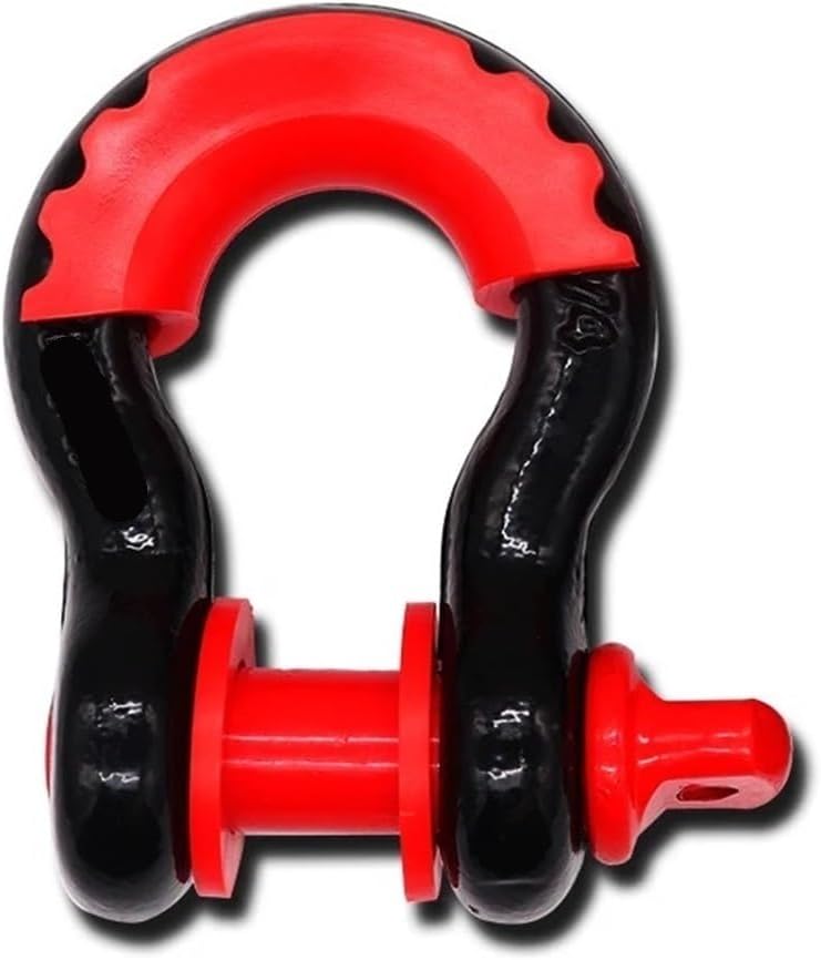 Ring Shackle Tow Truck Hook D Ring Shackle 3/4 "Heavy-Duty Shackle with 7/8" Screw Pins, Isolators and Washers for Towing Trailer Winch Off-Road Recovery