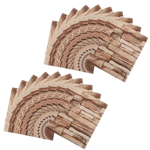 UKCOCO 20 Piezas Pintado Autoadhesivo Efecto Ladrillo Blanco Vinilo Decorativo para Paredes de Salón Envolvente Removible Fácil de Cortar y Pegar