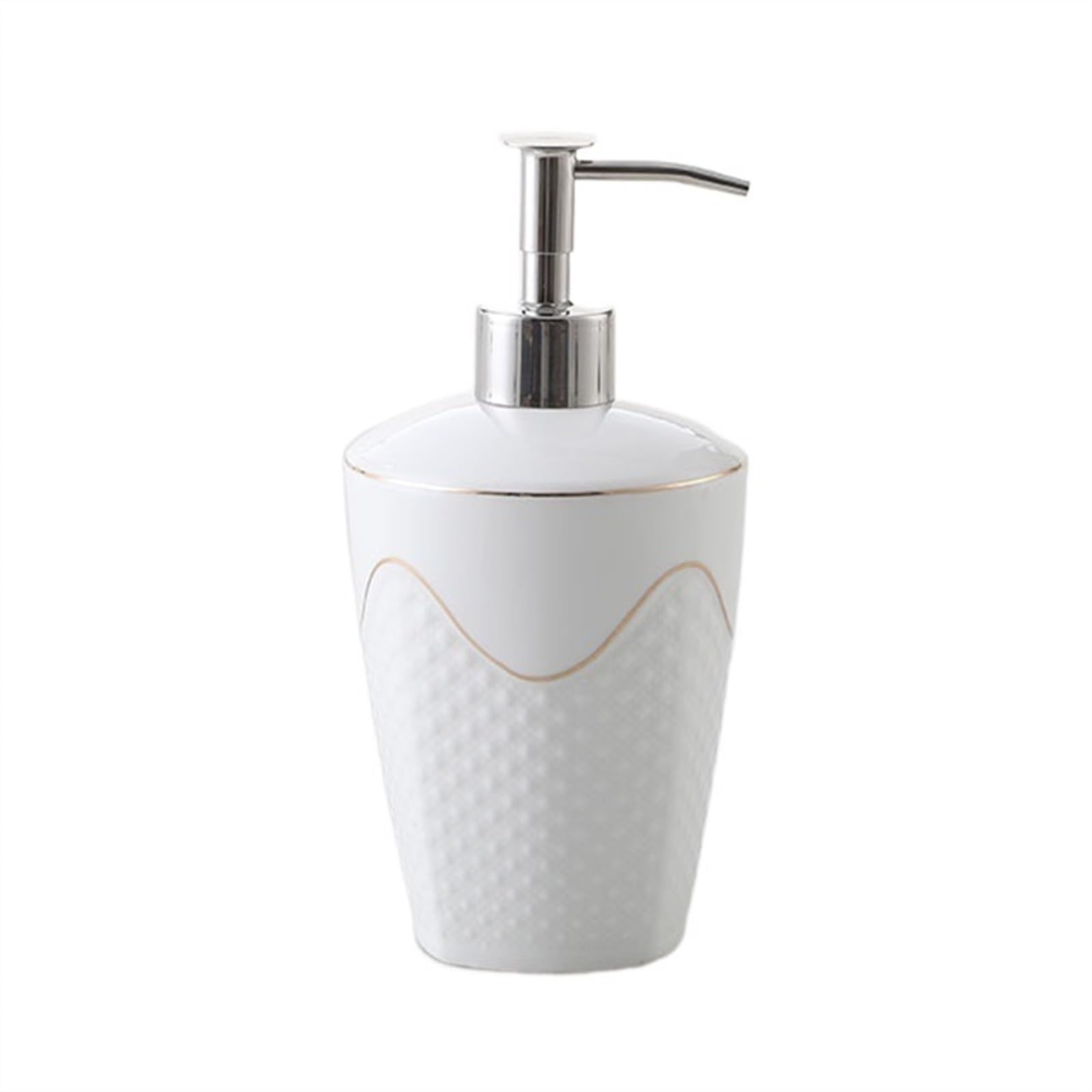 Dispenser di sapone Dispenser di sapone, bottiglia di sapone in ceramica per shampoo, bagnoschiuma e olio da massaggio, pompa di sapone a forma di punto per toeletta (460 ml/15,55 oz) accessori da