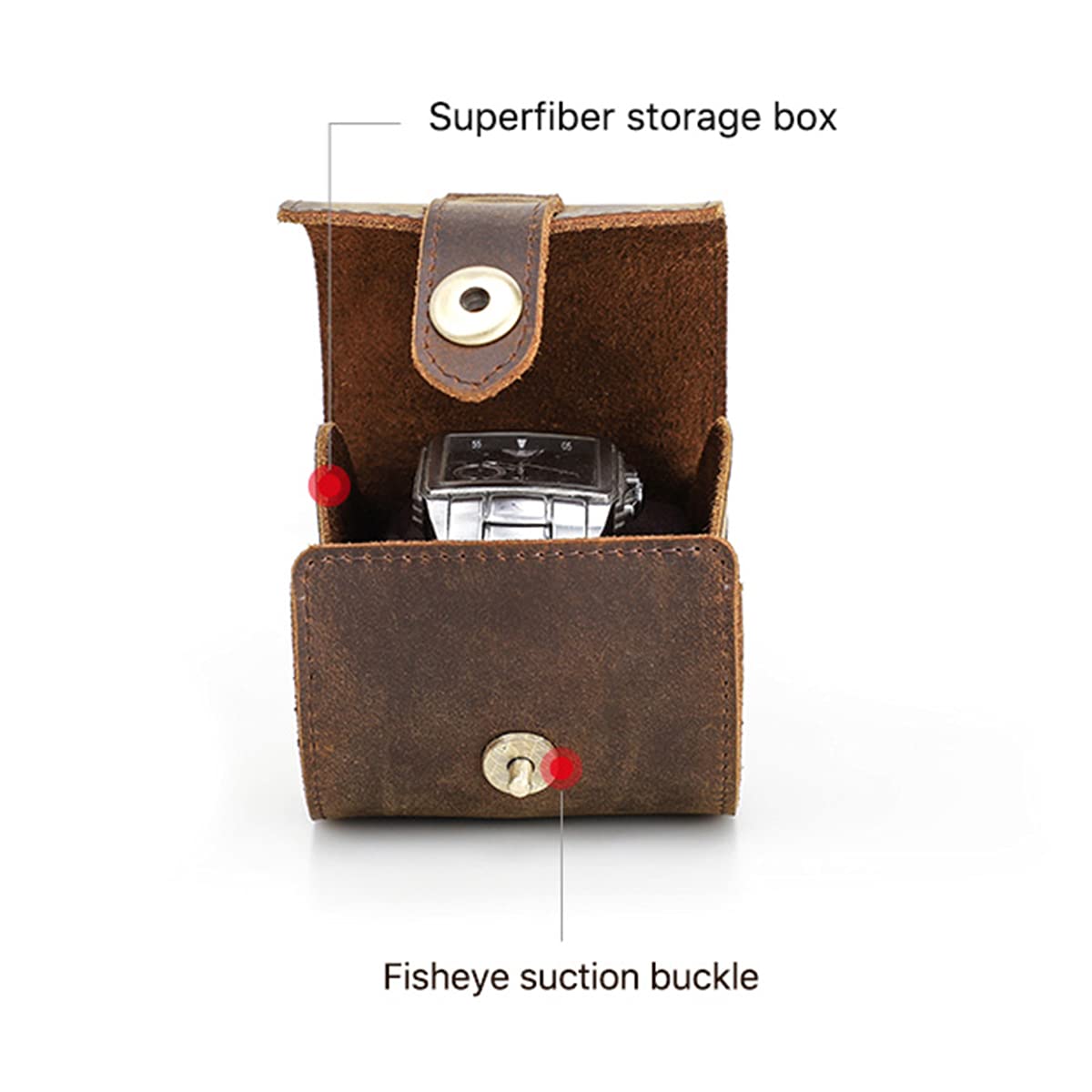 Custodia Per Orologi In Pelle - Per 3 Orologi, Marrone, Da Viaggio O Esposizione - Foto 12