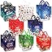 24PCS Large Christmas Gift Bags,Christmas Tote Bags with Handles, Christmas Treat Bags, Multifunctional Non-Woven Christmas Bags for Gifts Wrapping Shopping, Xmas Party Supplies, 15