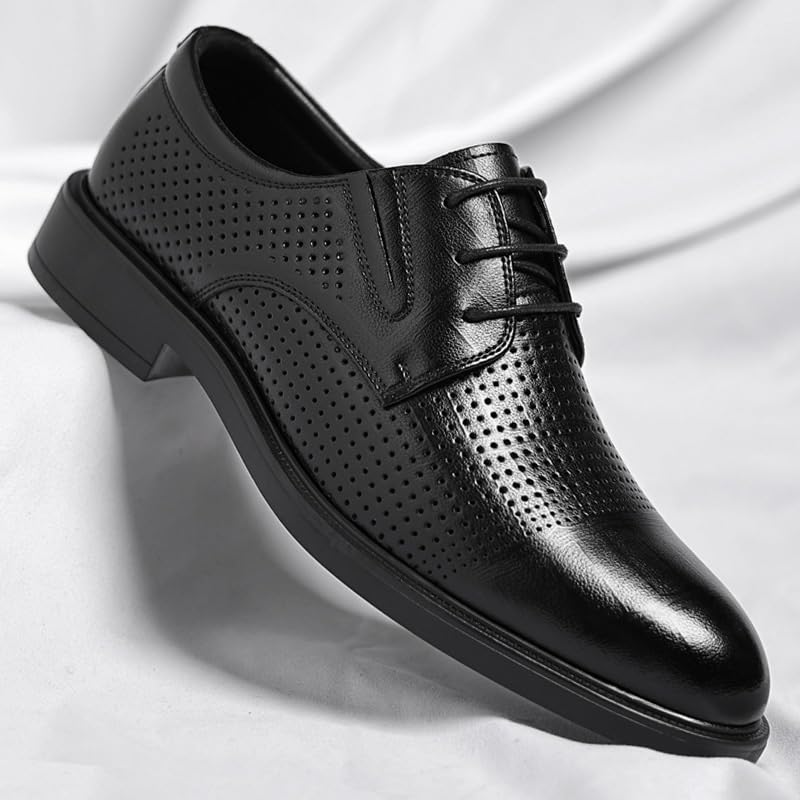 Formal Derby Shoes for Men Classic Leather Oxfords Shoes Comfortable Business Party Tuxedo Shoes(8)4