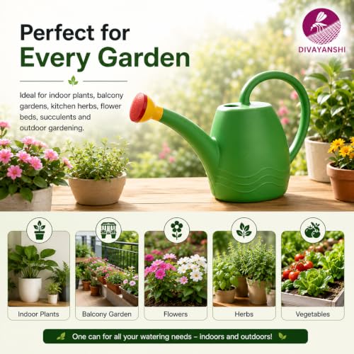 Image of Divayanshi Premium 2L /5L Watering Can for Plants - Long Spout, Leak-Proof Design | Garden Water Can for Indoor & Outdoor Plants, Flower Watering Pot, Gardening Sprayer & Water Dispenser (2l)