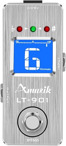 Pedal de afinador de guitarra cromática Pedales de afinador de guitarra de alta precisión True Bypass