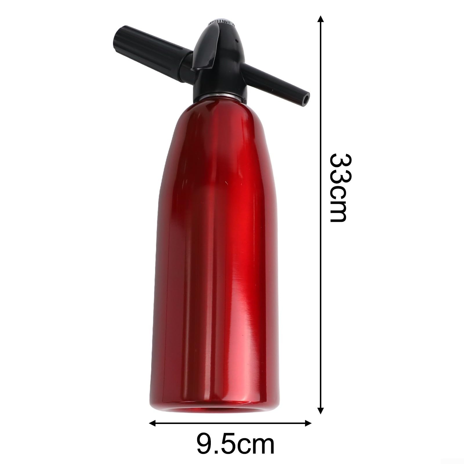 Machine à eau gazéifiée en aluminium - Distributeur d'eau gazeuse portable à usage domestique - Distributeur d'eau gazeuse - Argenté (rouge)