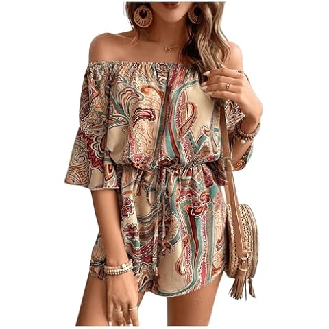 SOLY HUX Women's Off Shoulder Romper Cover