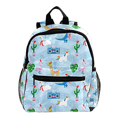 Sac à dos pour enfants de 30,5 cm multicolore avec motif chat et poisson pour l'extérieur