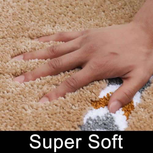 Image of Roseate Race Track Super Soft Anti Skid (40x60 cm) Super Absorbent Mats Microfibre 2000 GSM Mat for Bathroom /Bedroom /Kitchen /Door Mat /Floor Mat (Beige) Pack of 1