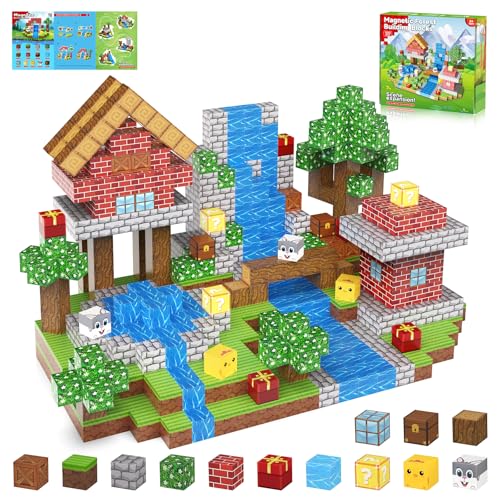 CASRRA Magnetic Blocks 100PCS Magnetic Building Blocks for Kids Magnet Blocks Cubes Set for Boys Girls 3 4 5 6 7 8 Year Old Magnetic Cubes Kit STEM Magnet Building Set
