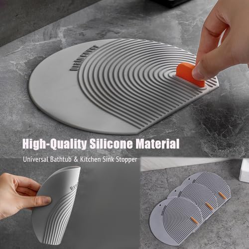 2PCS Silicone Drain Cover - 6.1''*5.5'' Bathtub Drain Stopper Bathroom Bath Tub Drain Hair Stopper, Bathtub Drain Plug, Universal Flat Suction Shower Bathtub Drain Cover, Kitchen, Laundry Accessories - image 3