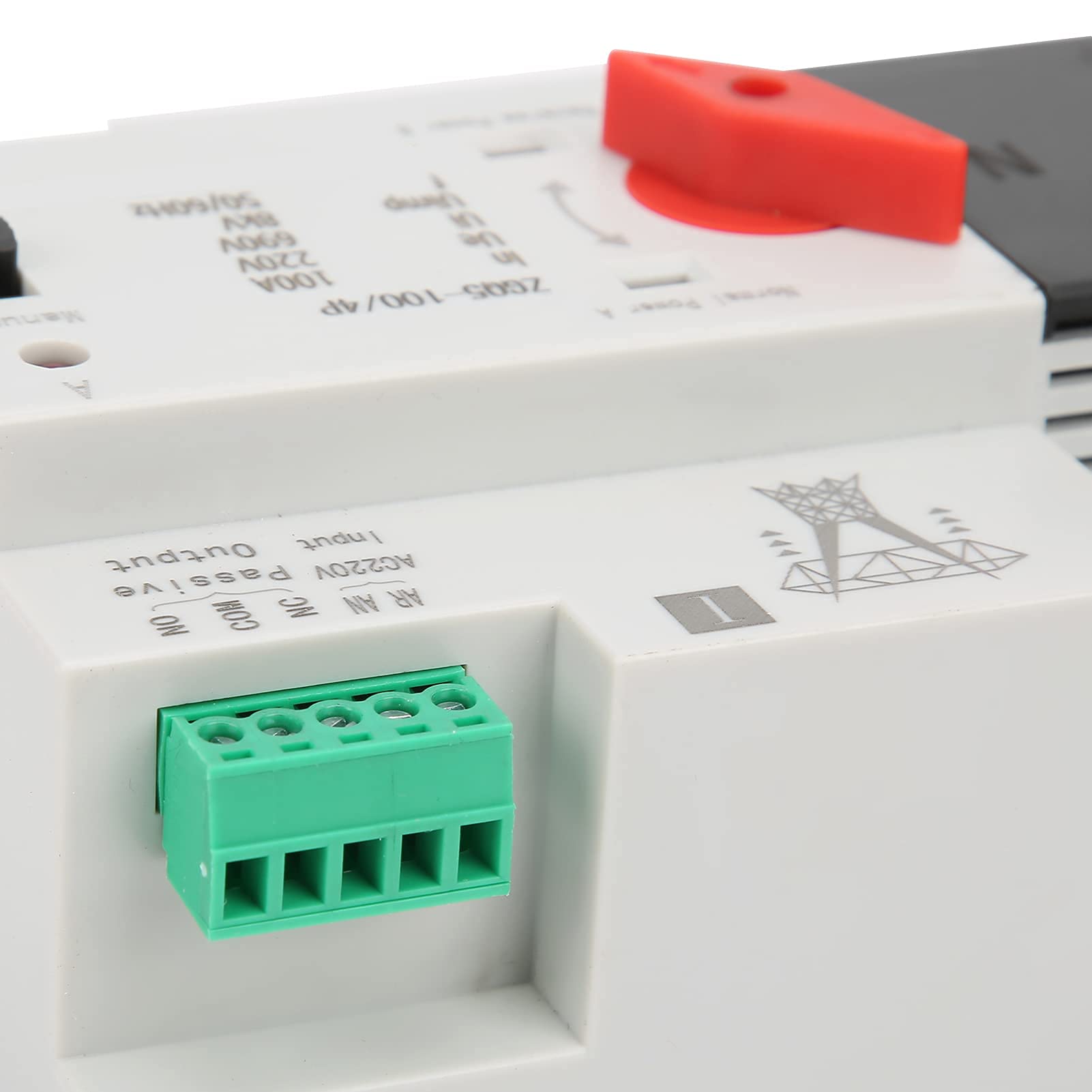 4P 220V Switch di Trasferimento, Commutatore di Trasferimento in Plastica Ignifuga Controllore Dell'interruttore di Trasferimento Automatico a Doppia Alimentazione ZGQ5-100