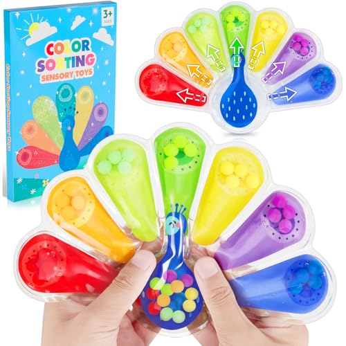 Color Sorting Toys Sensory Toys : Fine Motor Skill Games Learning for Toddlers, Color Matching Fidget Sensory for Calm Down, Preschool Learning & Educational Montessori with Autism