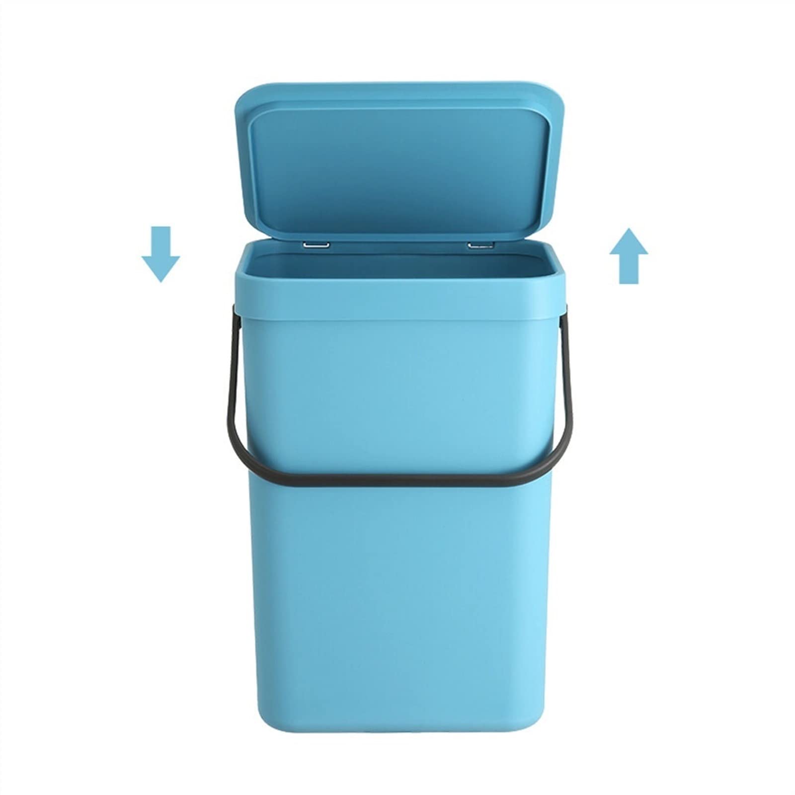 Pattumiera 12 Litri Con Coperchio A Molla Touch - Plastica PP, Marrone, 25,5x17,5x34,5 Cm - 5