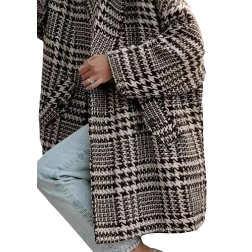 Womens Plaid Blazer Trendy Double Breasted Open Front Jacket Casual Long Sleeve Business Blazers Coat Outwear3