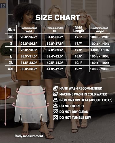 Image of MANGOPOP Women's Basic High Waist Faux Leather Bodycon Mini Pencil Skirt (B Black(MGS035), Medium)