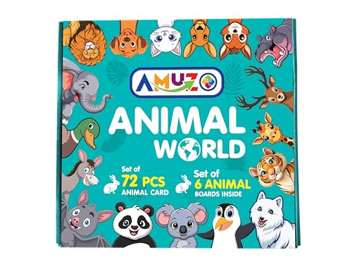 Image of Animal World - Fun Quiz Game & Flashcards for Kids | Learn About 72 Animals with Boards, Sand Timer & Facts | Educational, Screen for Ages 4 to 10