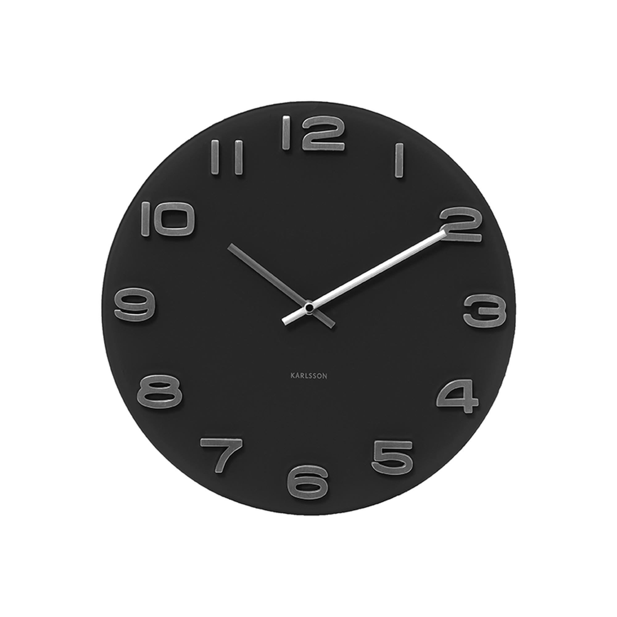 Karlsson Noir Round Glass Wall Clock Vintage
