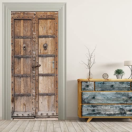 Türtapete Selbstklebend TürPoster - Holztür - 3D Türaufkleber Türfolie Foto tapeten 77x200cm
