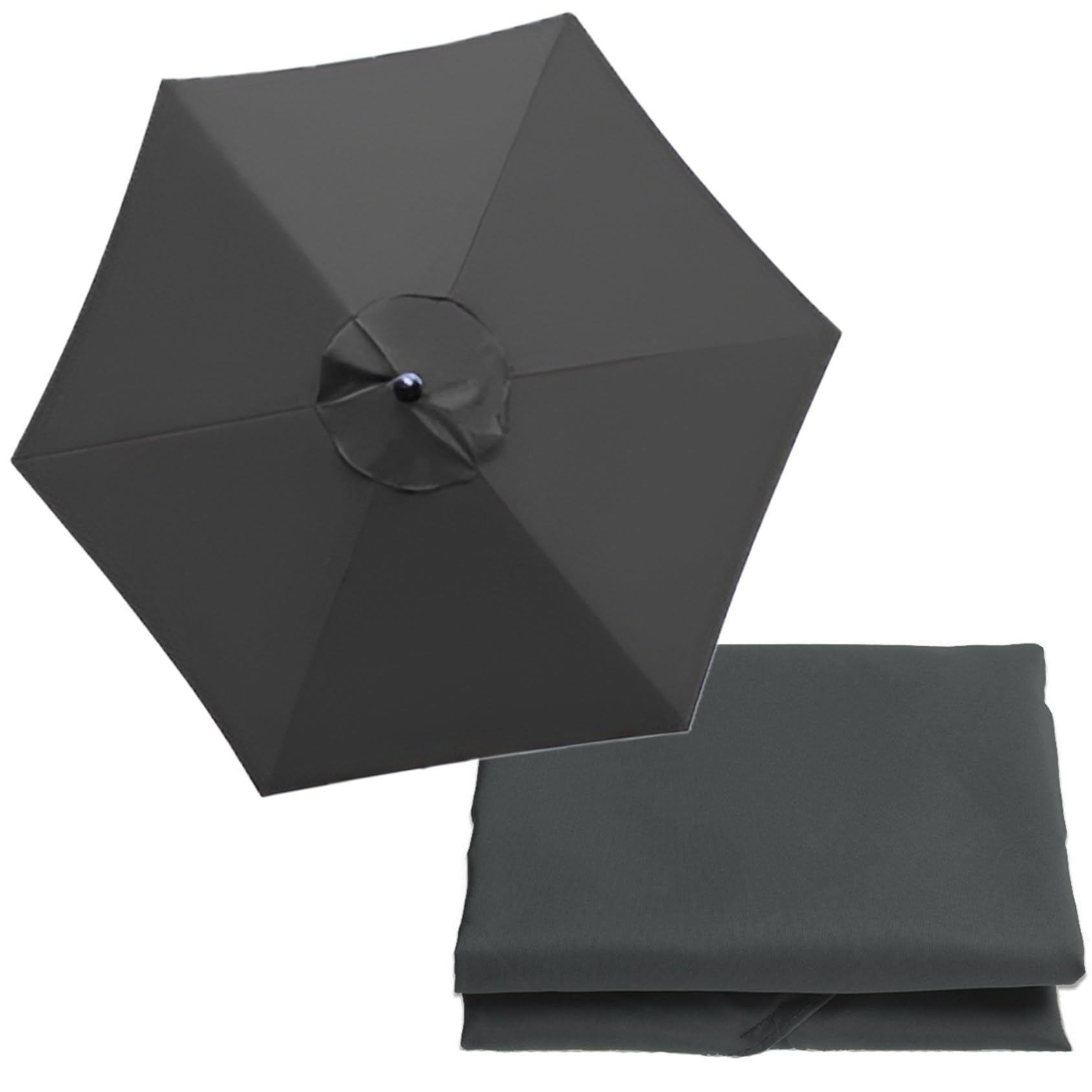 9.8ft/300cm Patio Umbrella Replacement Canopy 6 Arms/8 Arms Replacement Parasol Canopy Cover Replacement Cloth For Cantilever Umbrella(Color:Gray,Size:6 ribs-2m(6.5ft)) — image 1