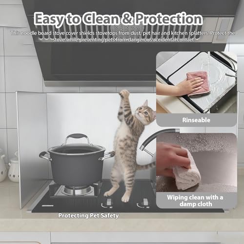 Protector de salpicaduras impermeable para estufa, accesorio de cocina resistente al calor, protección ignífuga y a prueba de quemaduras, cubierta de tabla de fideos fácil de limpiar para seguridad en