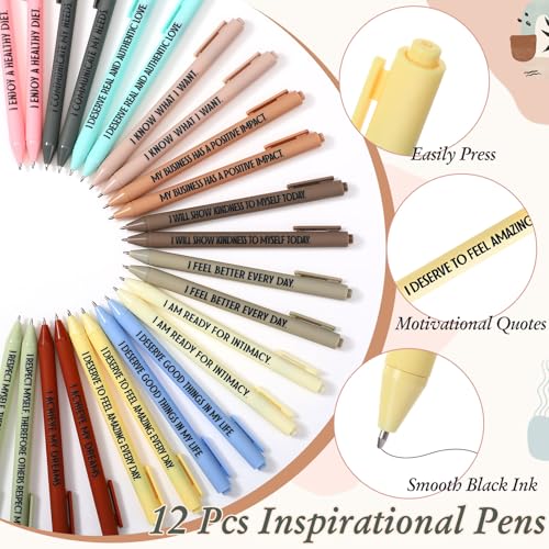 Image of Mooliwe 24 Pcs Positive Affirmation Gift Set Gratitude Notebooks with Pens Small Bags Motivational Encouragement Notepads Daily Affirmations Journal for Women Stress Relief Self Care (Plant)