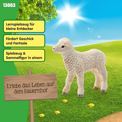 SCHLEICH Farm World | Lamm 13883 Bauernhof Spielfigur | detailgetreue Tierfigur & Sammelfigur | Geschenk für Jungen und Mädchen | Bauernhof Spielzeug ab 3 Jahren | 5 x 2 x 5 cm