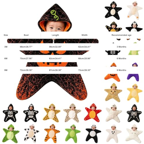 AIMAOMI Baby Starfish Onesie Wearable Blanket Costumes Orange-d 6-9 Months - image 6